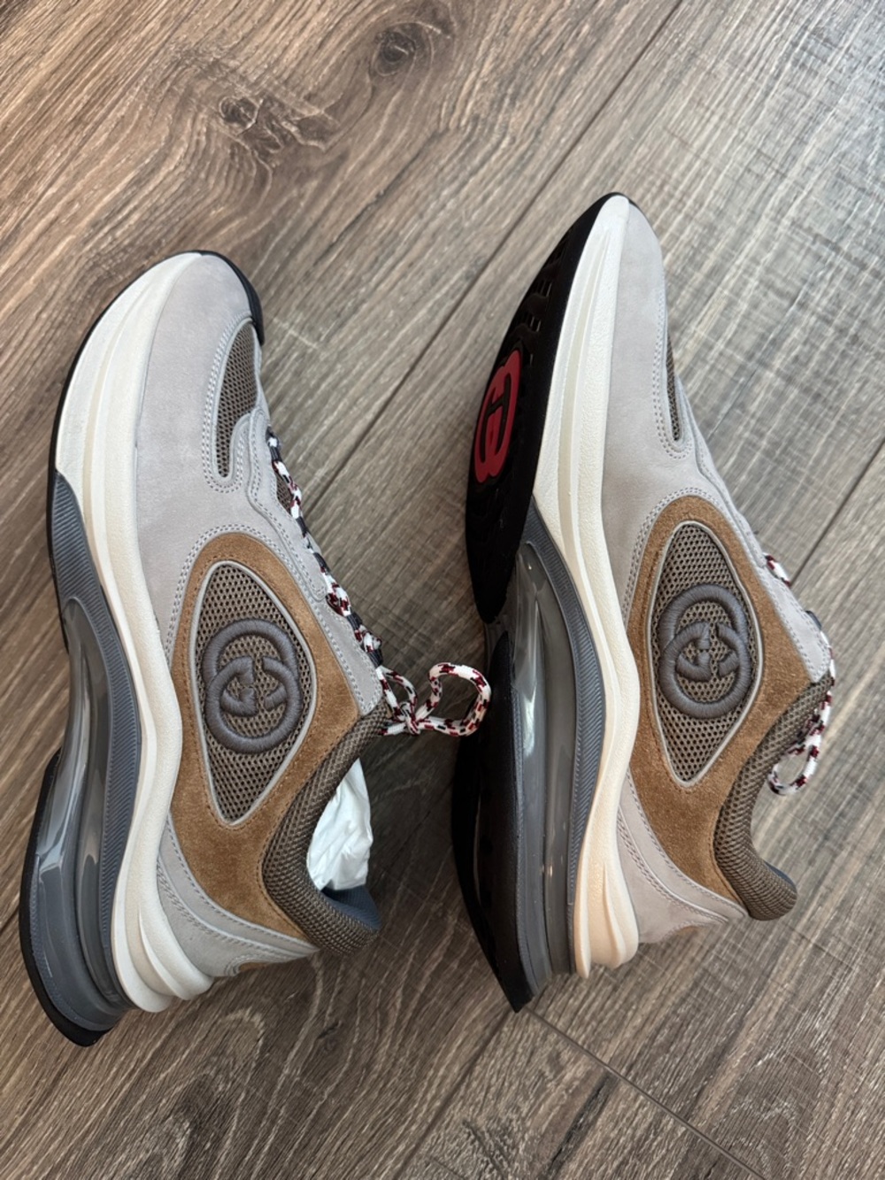 Gucci Taupe, Brown & Gray Women’s Runner Sneakers - Picture 4 of 11